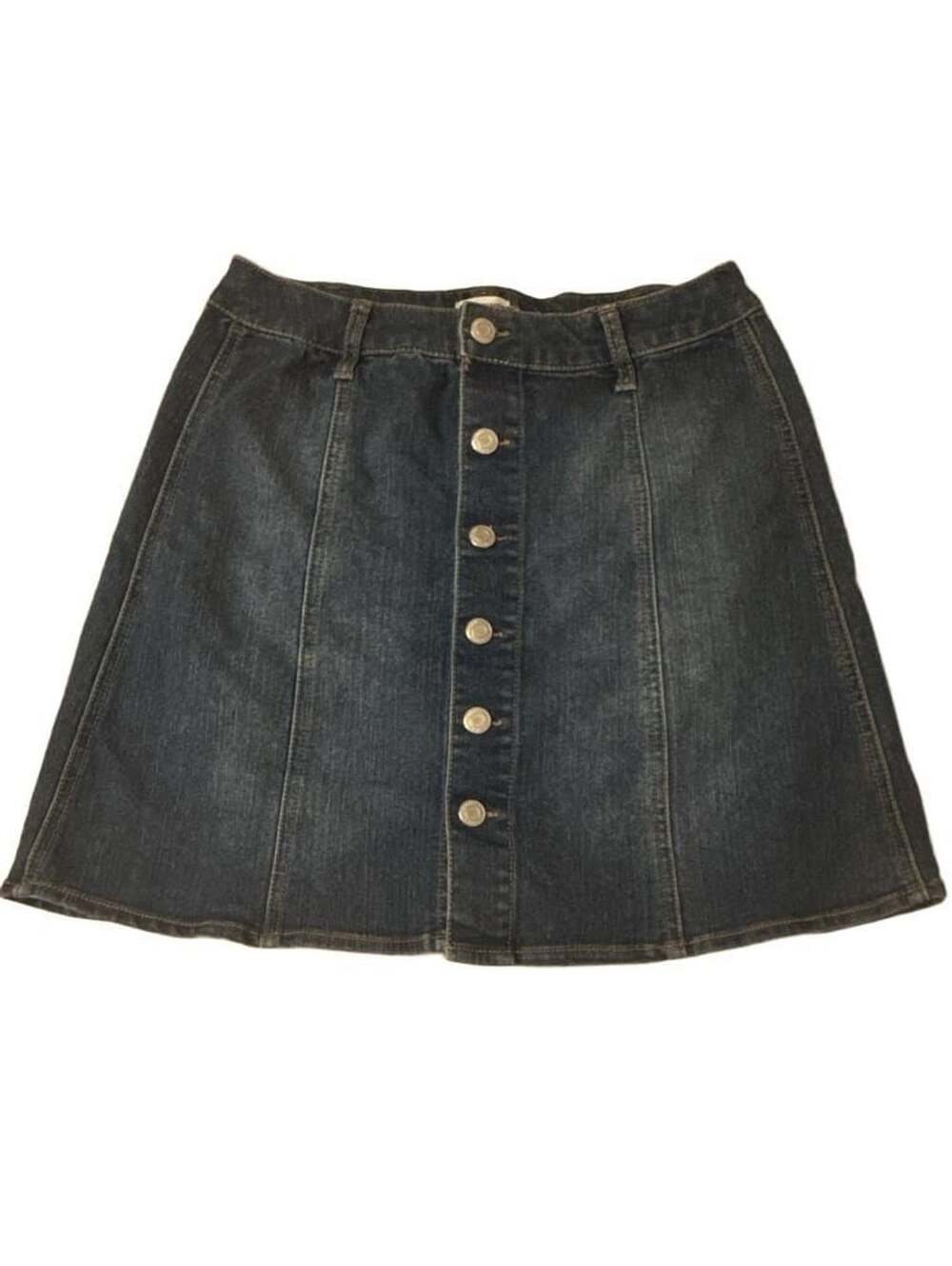 Mossimo Supply Co. Y2K Skirt Denim Jean Front Button A-Line Stretch